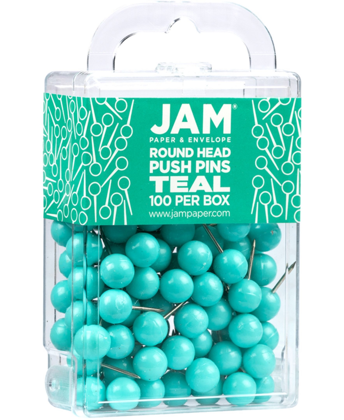 Shop Jam Paper Colorful Push Pins In Teal Blue