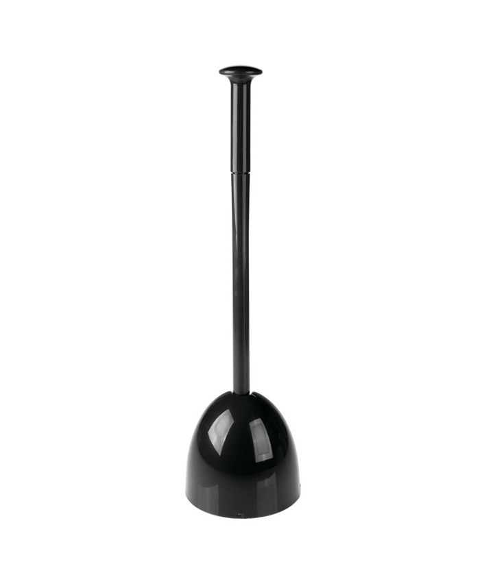 mDesign Plastic Freestanding Hideaway Toilet Bowl Plunger with Holder