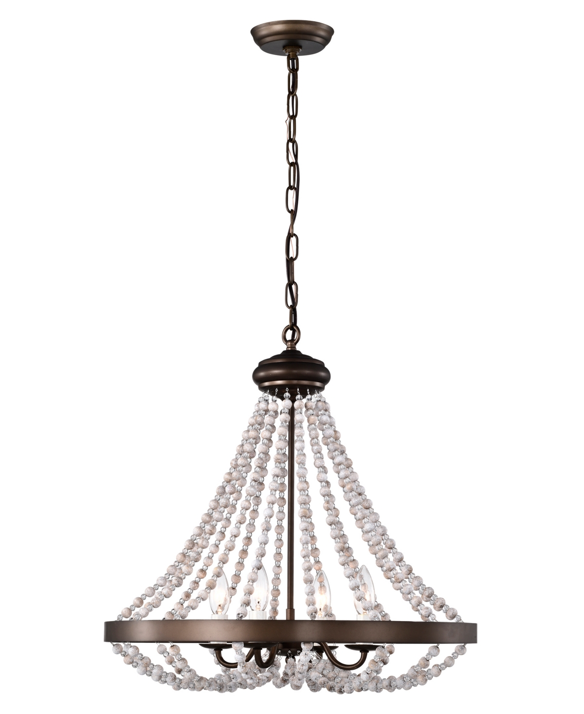 Home Accessories Hana 22" Indoor Finish Chandelier With Light Kit In Oil Rubbed Bronze