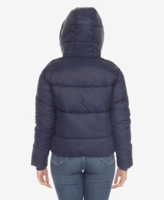 Women's Full Front Zip Hooded Bomber Puffer Jacket