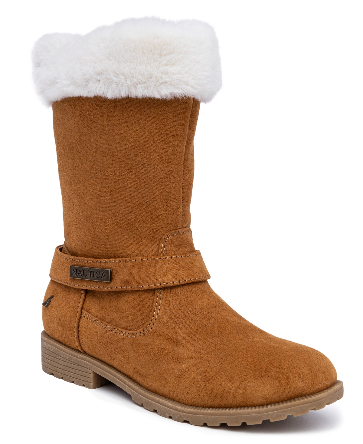 Shop Nautica Big Girls Cosima Cold Weather Faux Fur Boots In Wheat