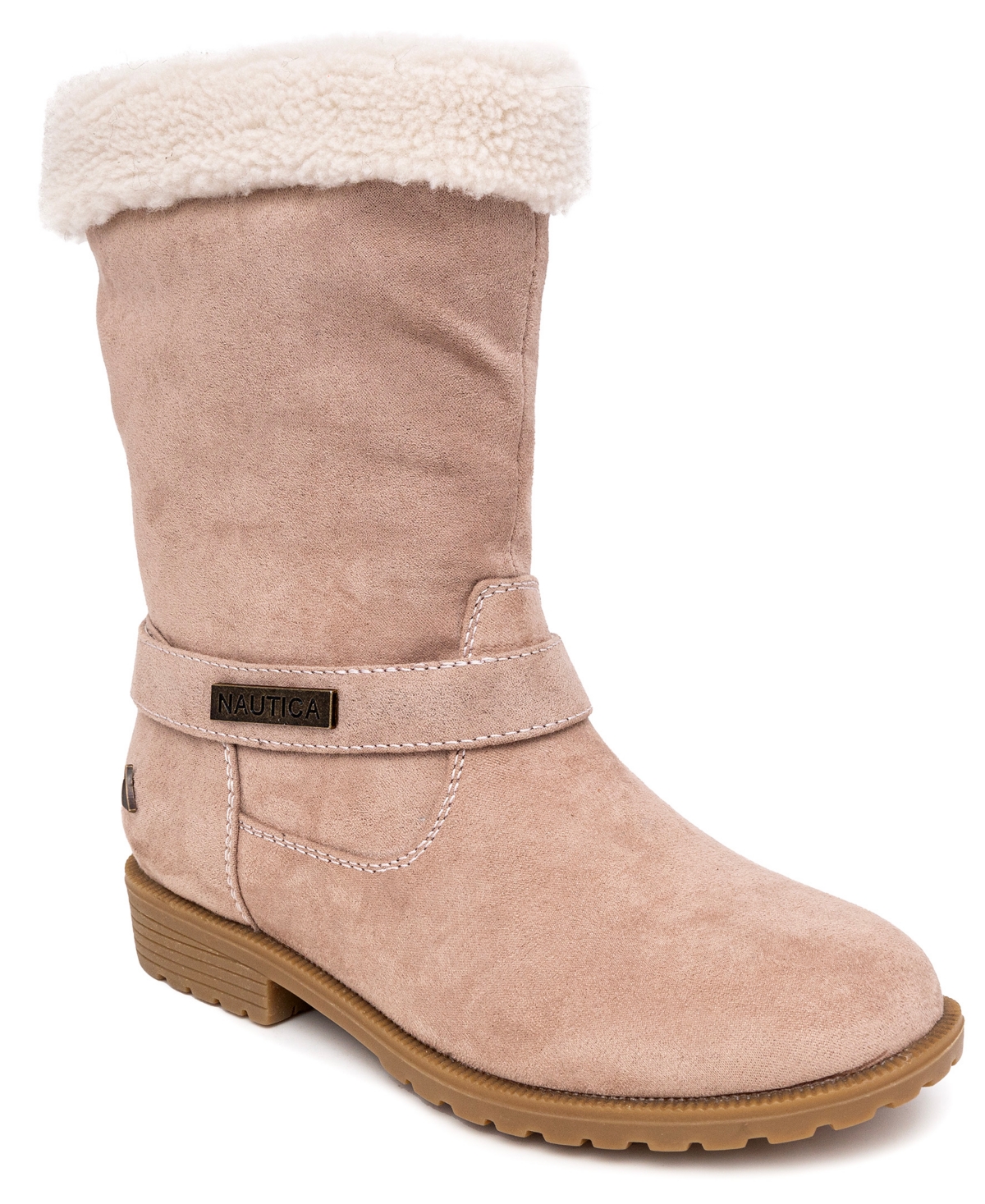 Shop Nautica Big Girls Cosima Cold Weather Faux Fur Boots In Almond