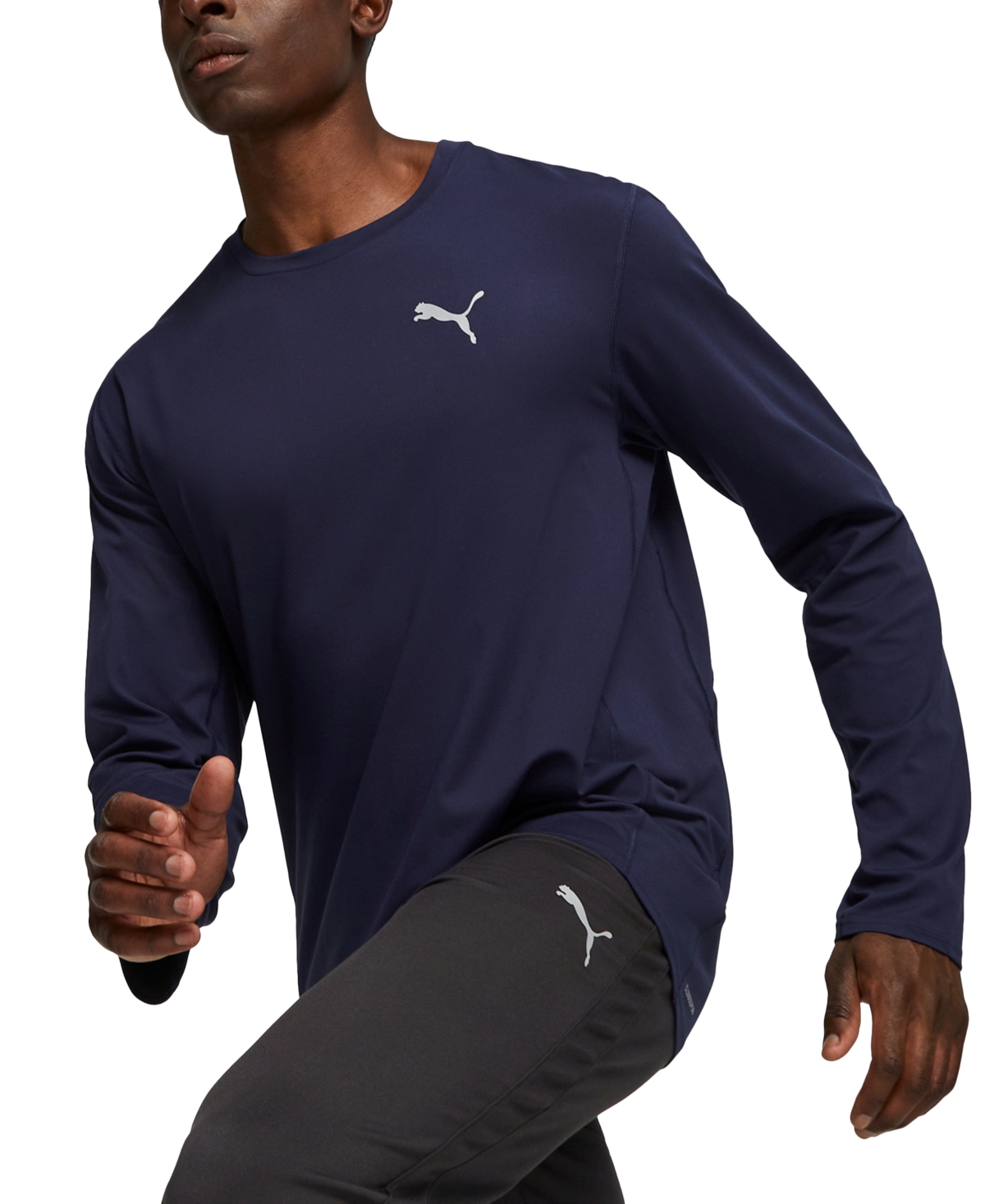 Puma Men's Run Cloudspun Long-sleeve T-shirt In  Navy