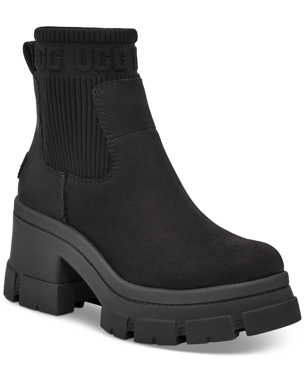 Shop Ugg Women's Brooklyn Pull-on Lug Chelsea Boots In Black