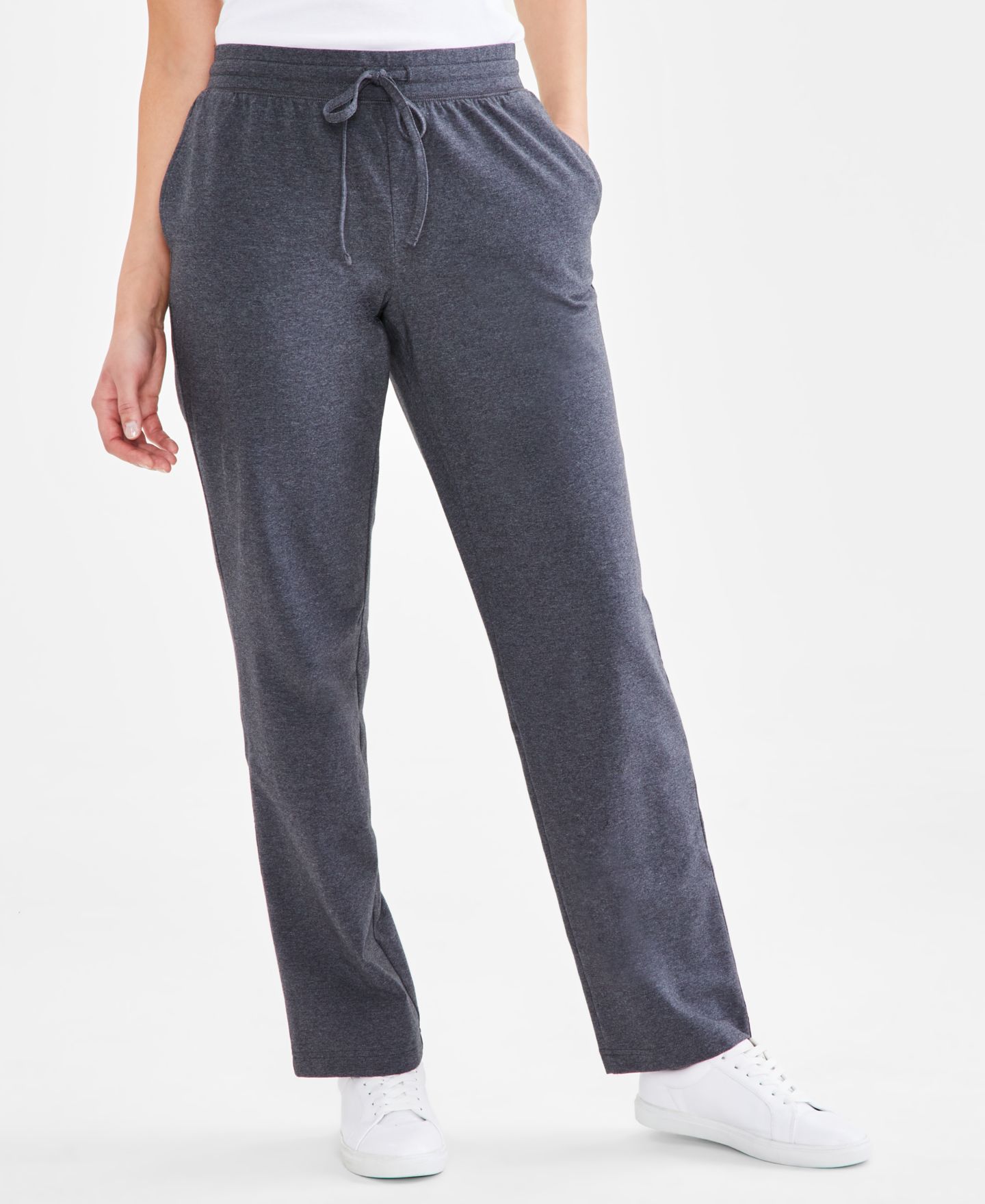 Женские брюки Style & Co Petite Mid-Rise Pull-On Pants, Petite & Petite Short, цвет: Угольный меланжевый — фото 1