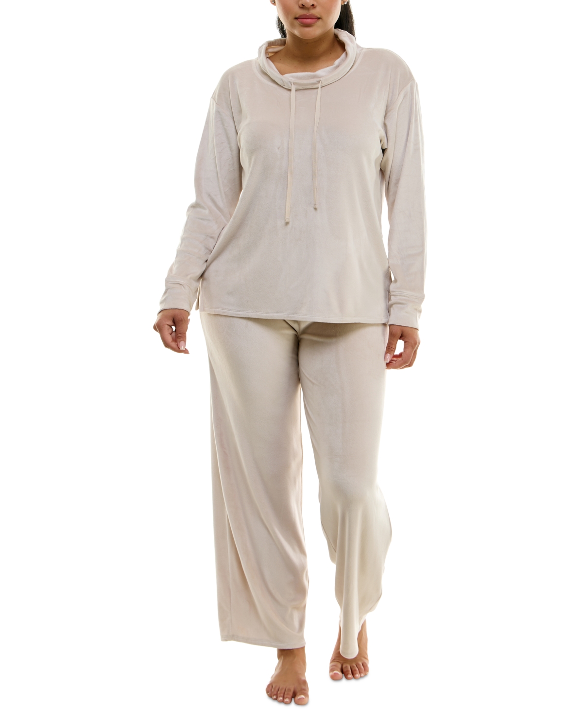 Women's 2-Pc. Velour Hoodie Pajamas Set - Silver Gray