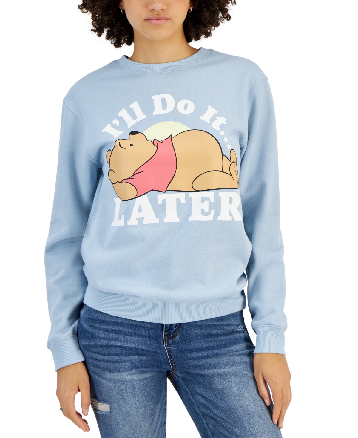 Disney Juniors' Winnie The Pooh Later Graphic Sweatshirt In Celestial Blue