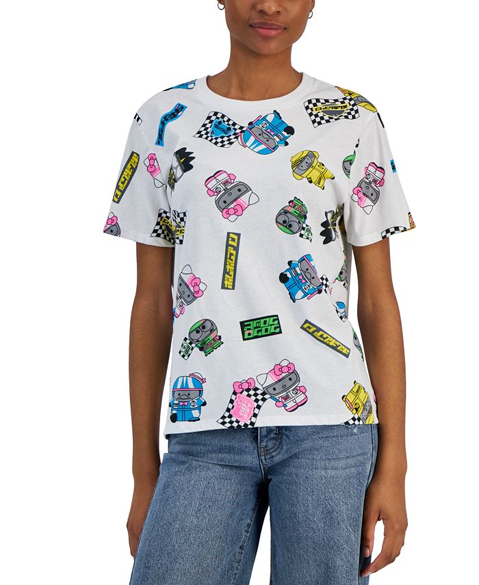 Love Tribe Juniors' Hello Kitty Allover Print T-Shirt - Macy's