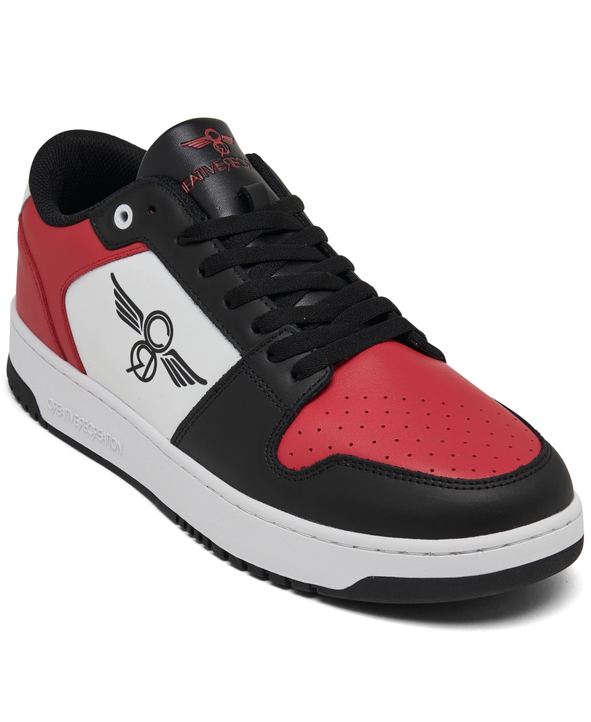Men's Dion Low Casual Sneakers from Finish Line - Black, Red, White