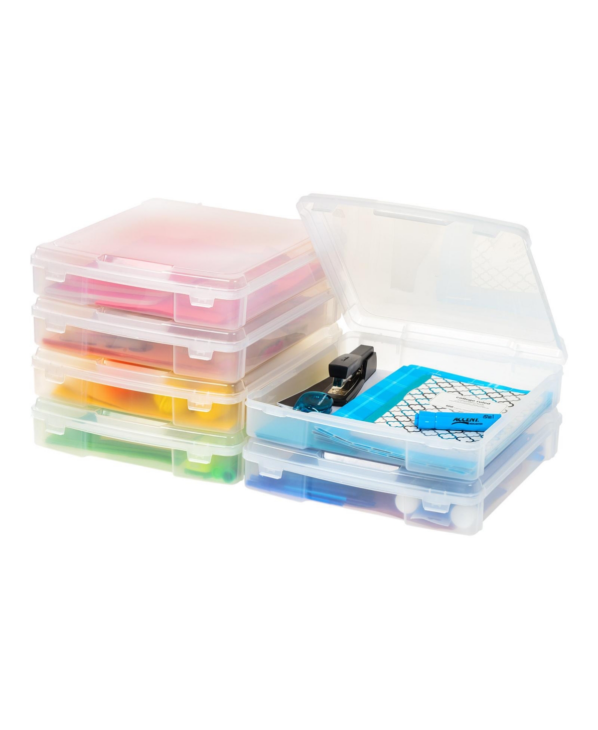 1 Set Transparent Plastic Photo Storage Box Embellishment Craft Keeper with  Handle Cards Containers Box for
