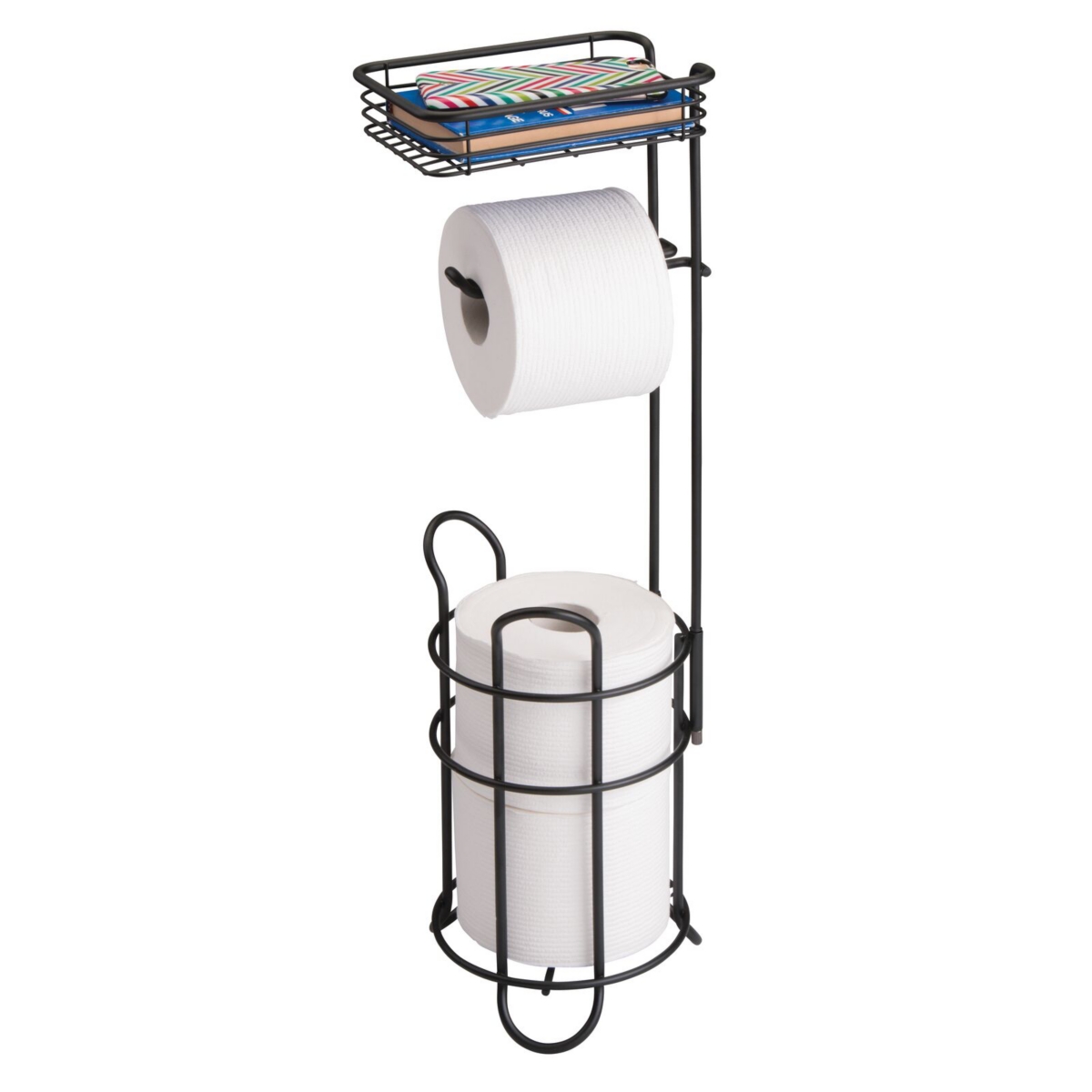 Mdesign Steel Free Standing Toilet Paper Holder Stand And Dispenser In