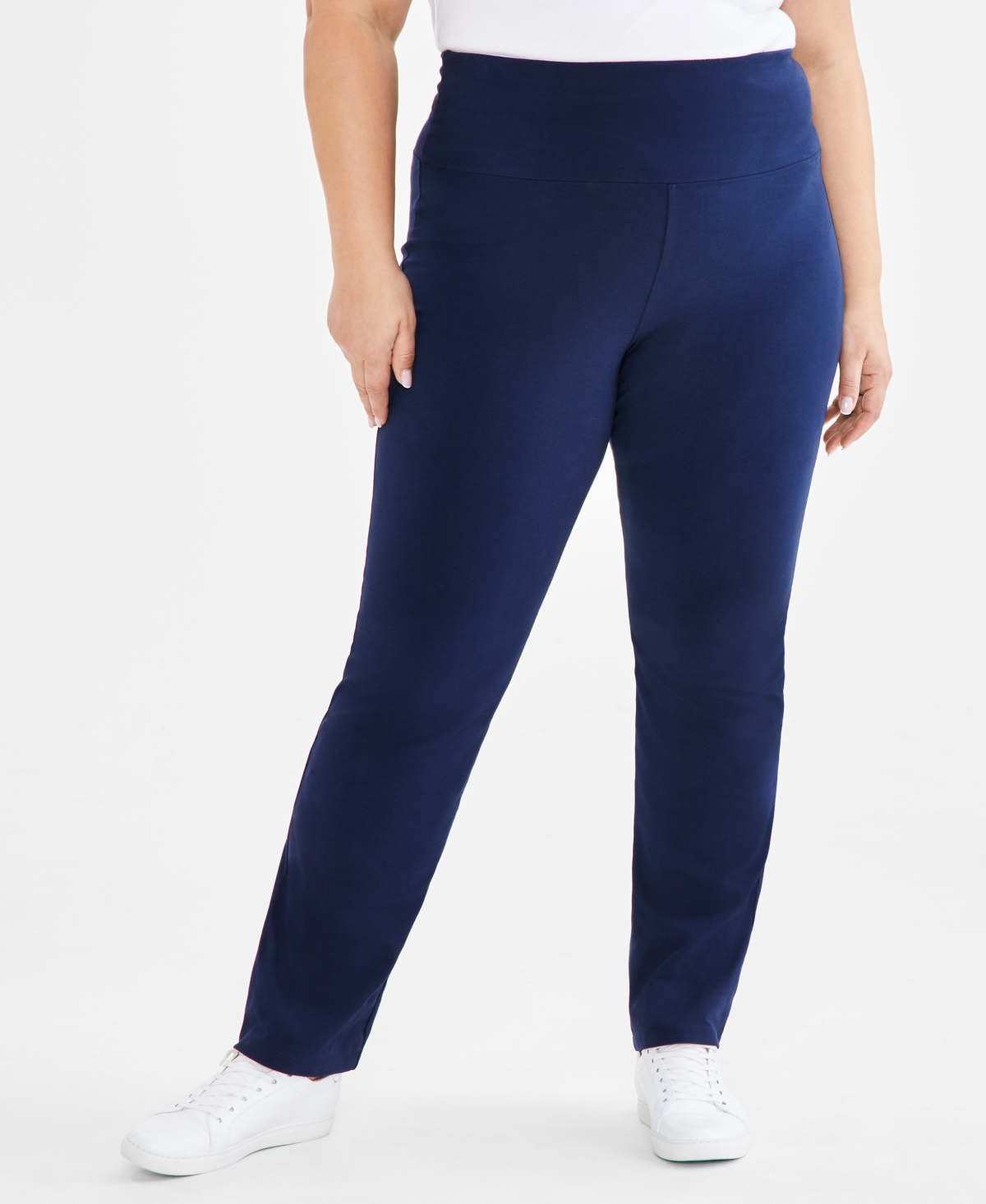 Shop Style & Co Plus Size High-rise Bootcut Leggings, Created For Macy's In Industrial Blue