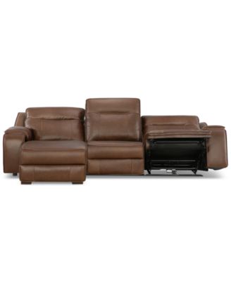 CLOSEOUT! Hansley 3-Pc. Zero Gravity Leather Sectional with Power Recliner and Chaise, Created for Macy's