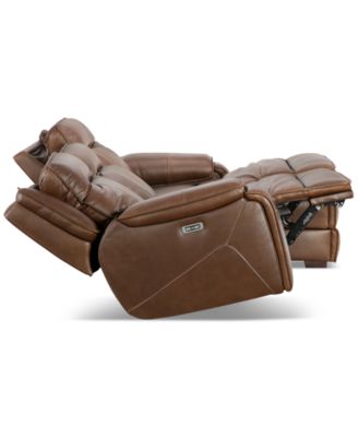 CLOSEOUT! Hansley 3-Pc Zero Gravity Leather Sofa with 2 Power Recliners and Chaise, Created for Macy's