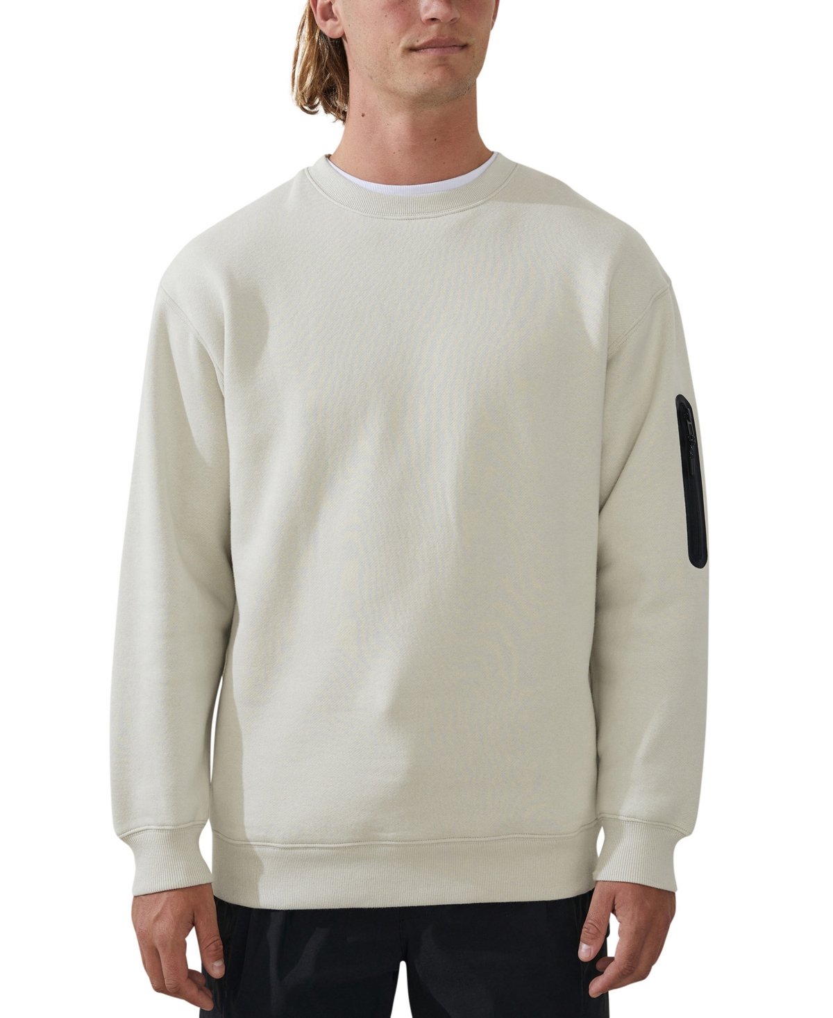Cotton On Men's Active Crew Fleece Sweatshirt In Ivory