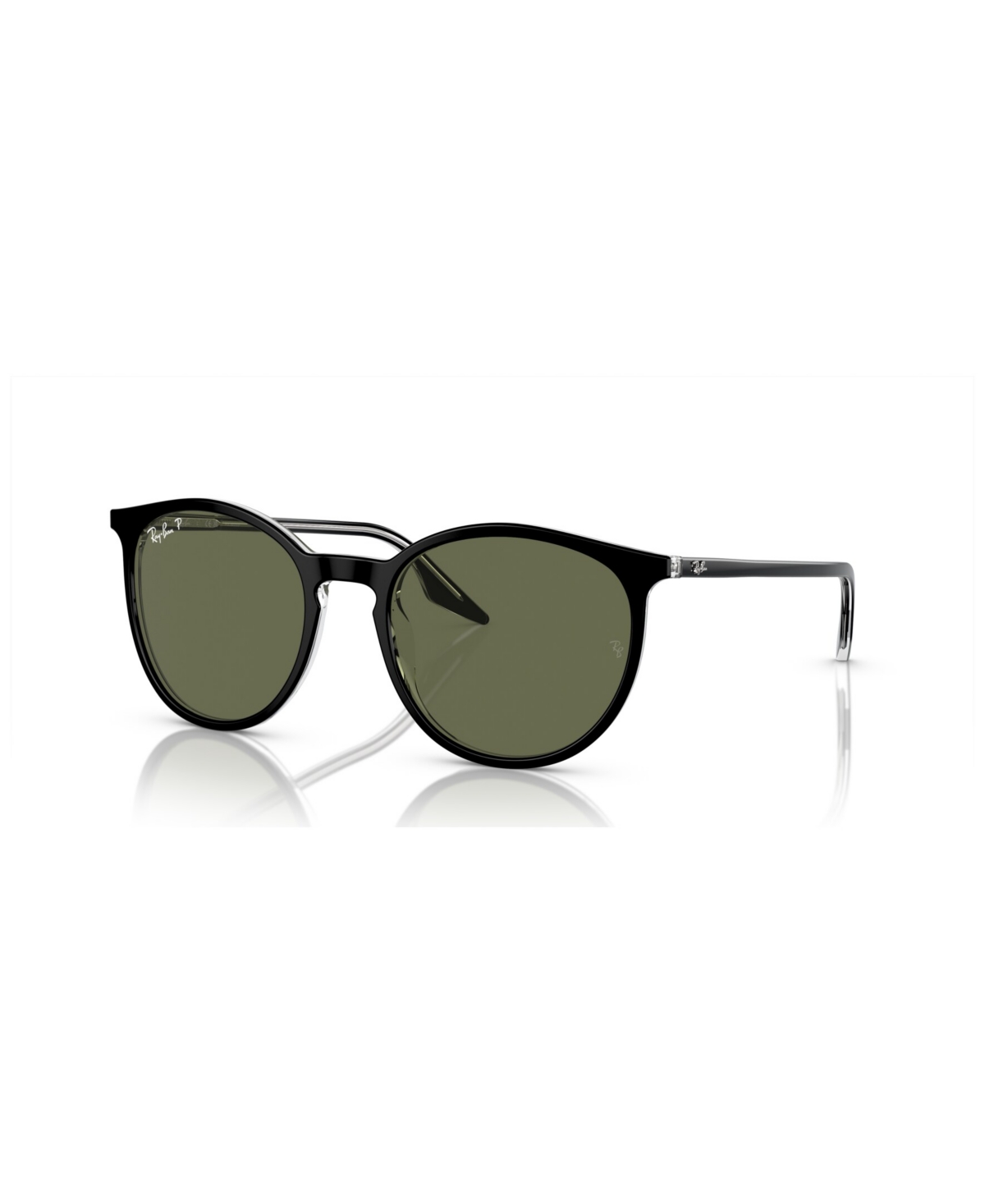 Shop Ray Ban Unisex Polarized Sunglasses, Rb2204 In Black On Transparent