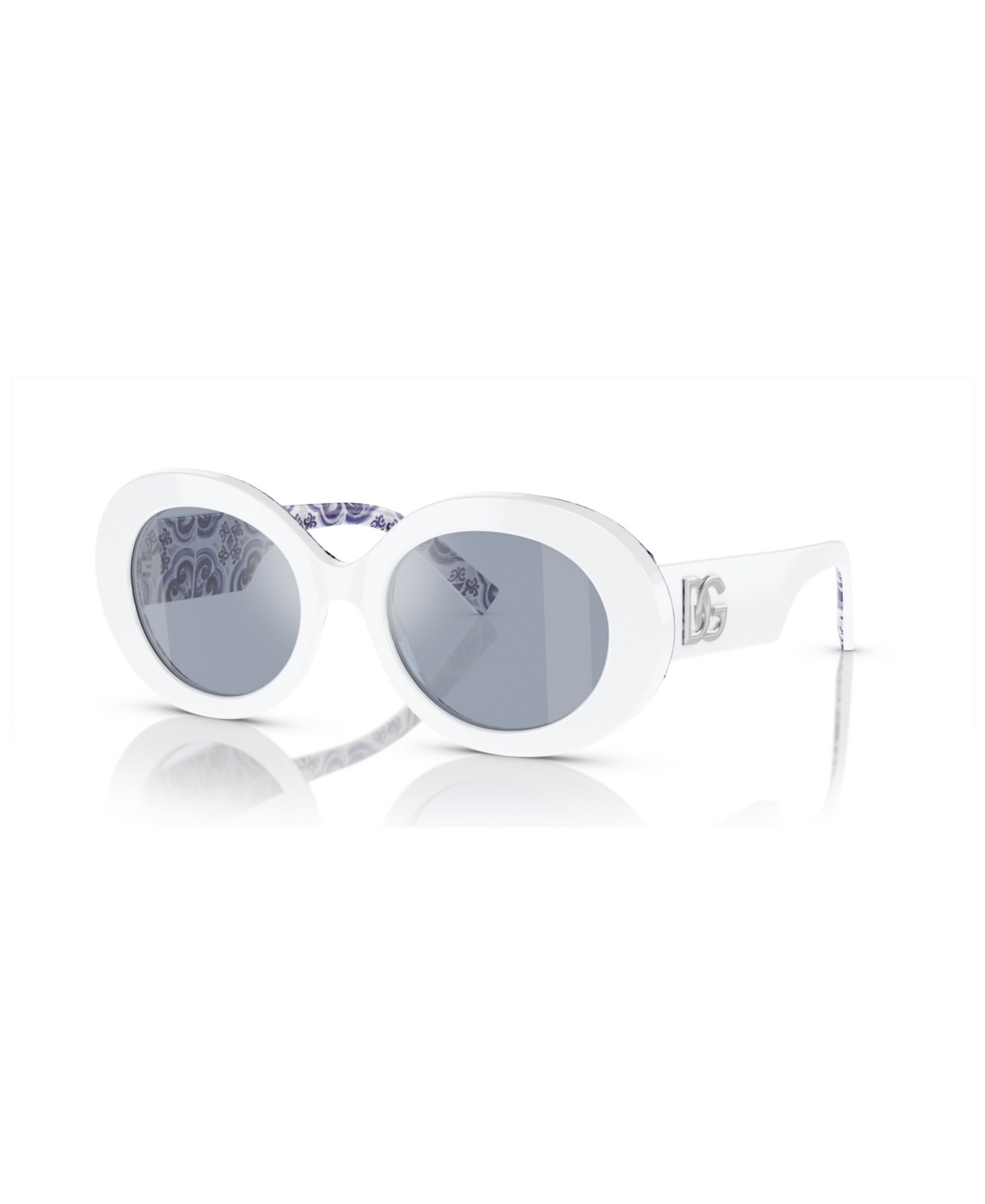 Dolce & Gabbana Women's Sunglasses, Mirror Dg4448 In White On Blue Maiolica