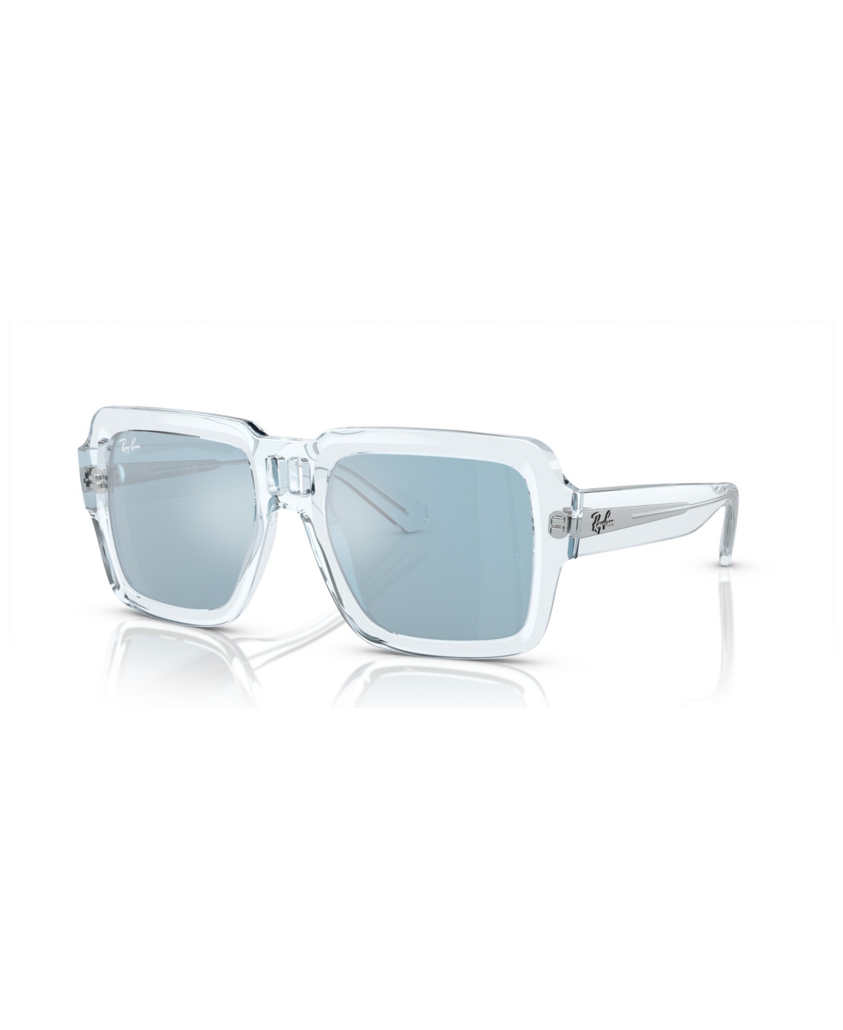 Shop Ray Ban Unisex Magellan Sunglasses, Mirror Rb4408 In Transparent Light Blue