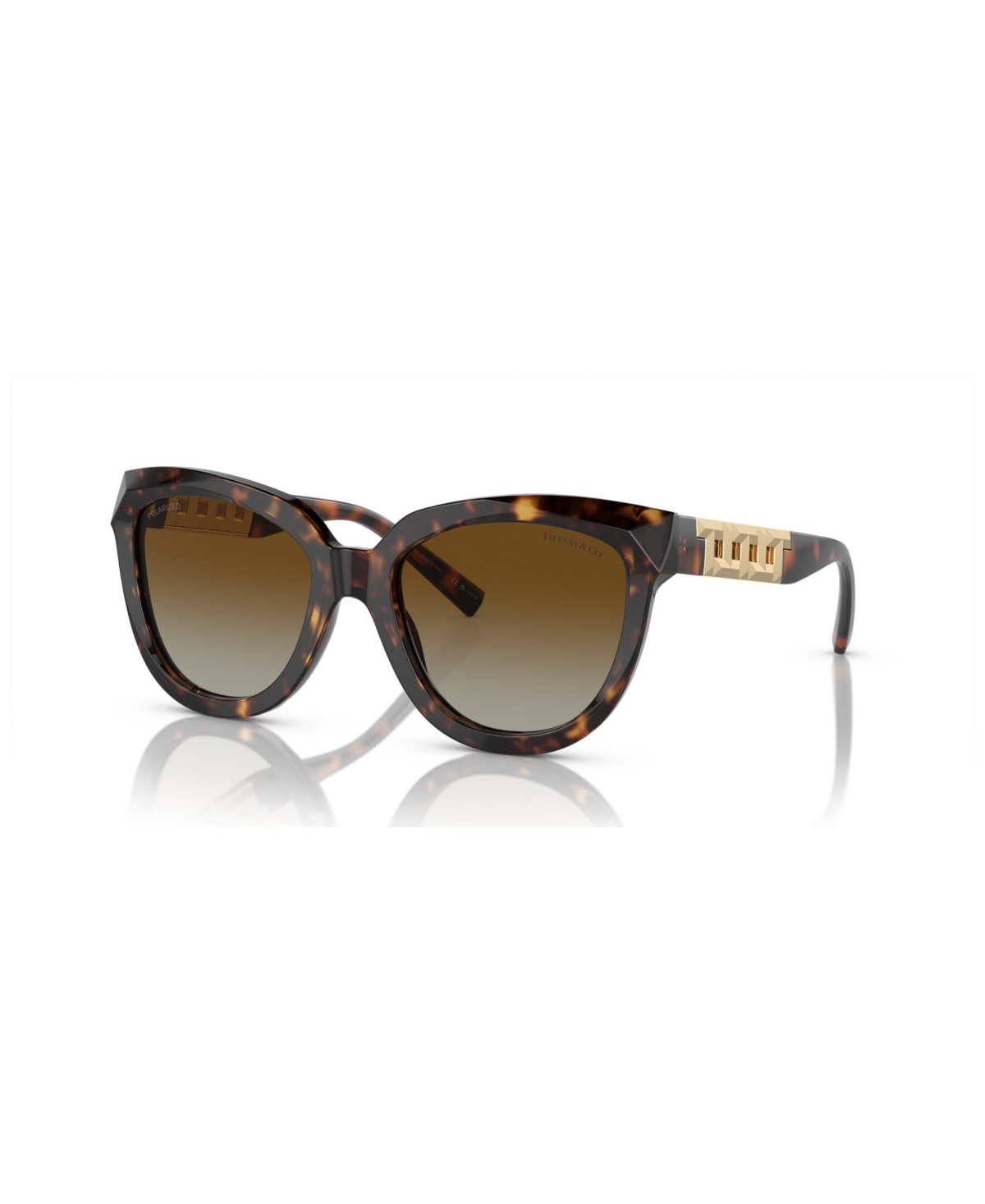Tiffany & Co Women's Polarized Sunglasses, Gradient Tf4215 In Havana