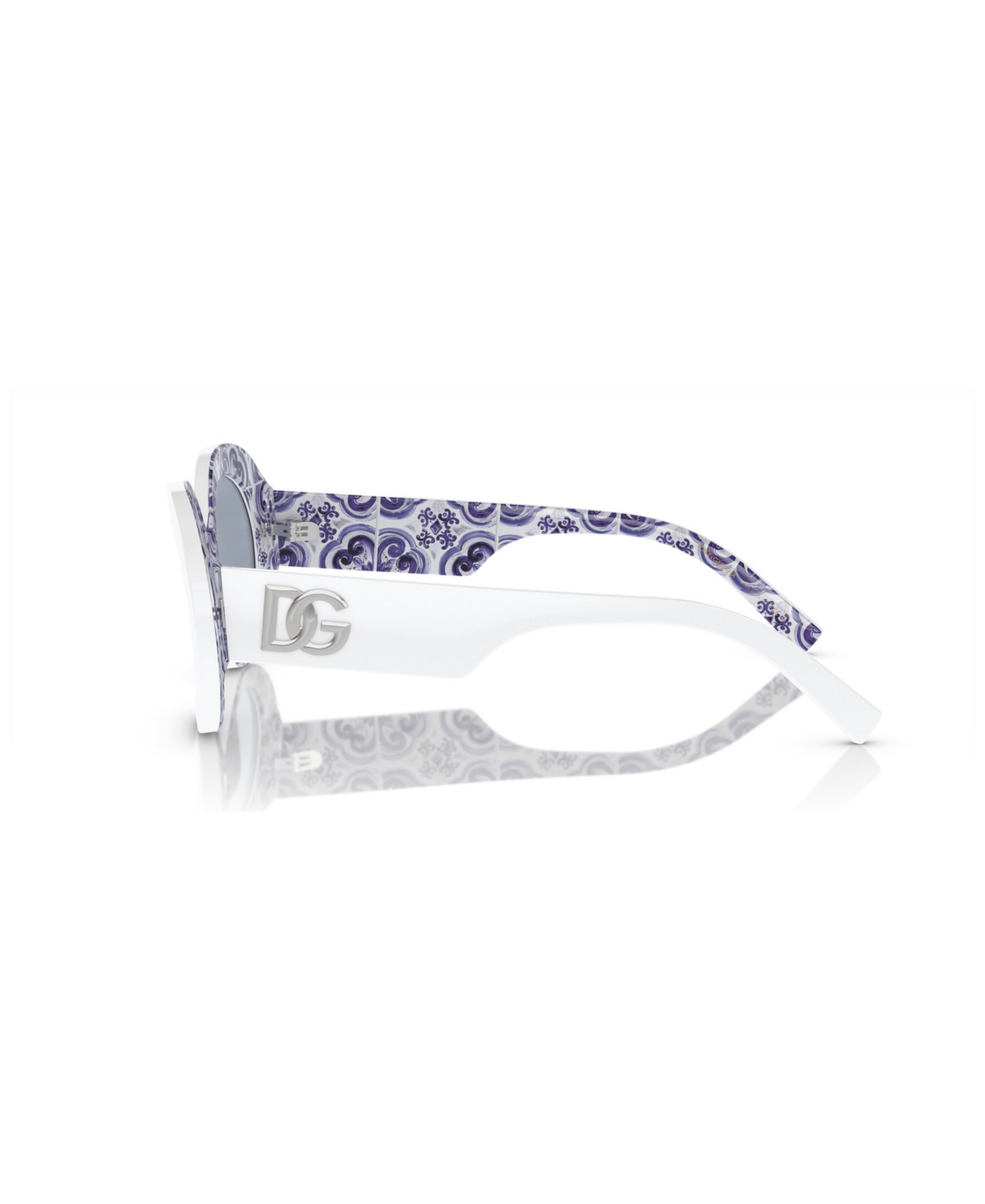 Shop Dolce & Gabbana Women's Sunglasses, Mirror Dg4448 In White On Blue Maiolica