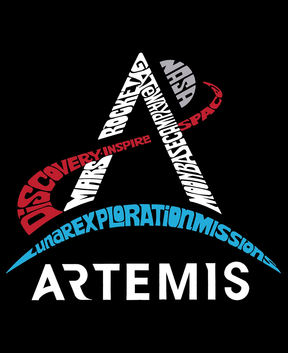 La Pop Art Men's Nasa Artemis Logo Premium Blend Word Art T-shirt