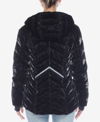 Women's Midweight Quilted Contrast with Thumbholes Hooded Jacket