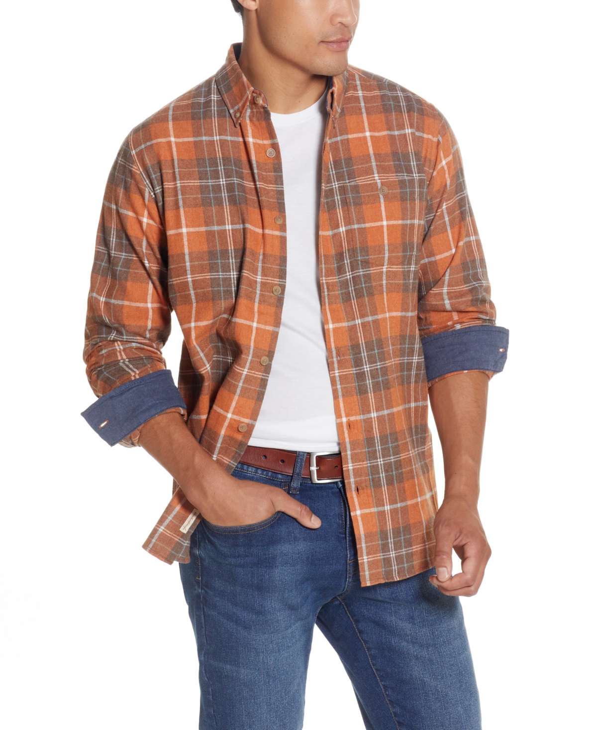 Men's Antique-Like Flannel Shirt - Cabernet