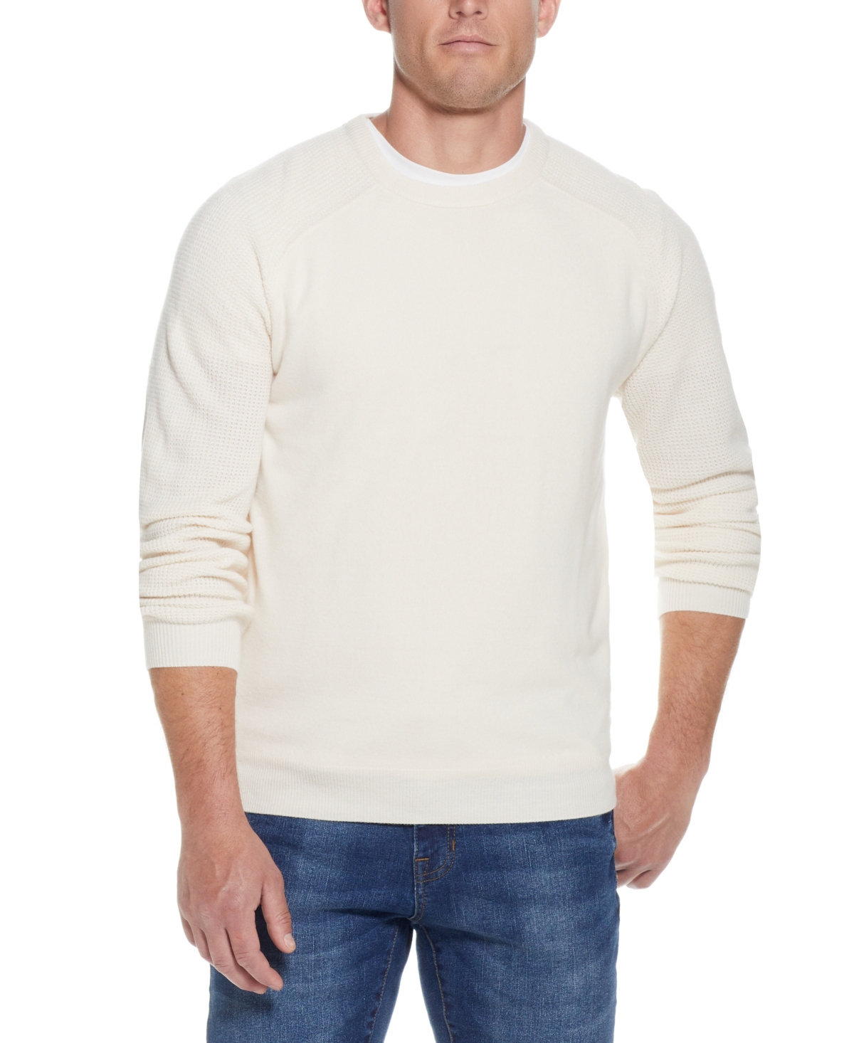 Men's Soft Touch Raglan Crew Neck Sweater - Gray Blue