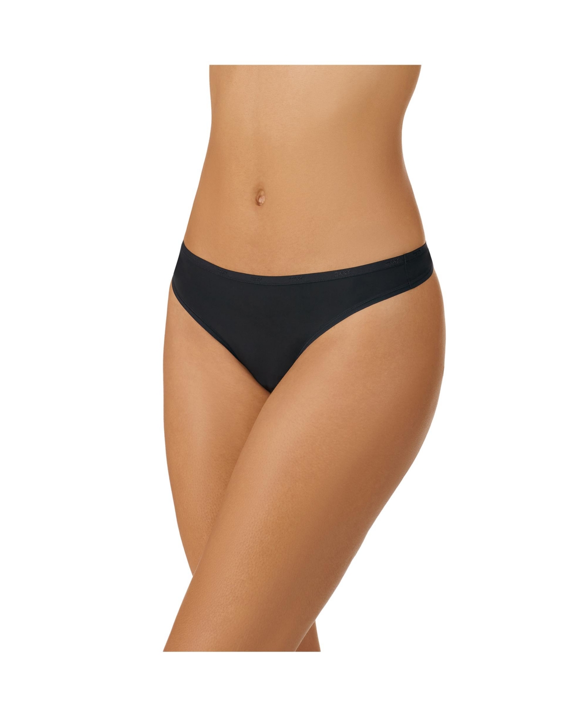 Shop Dkny Women's Micro Thong Underwear Dk8301 In Black