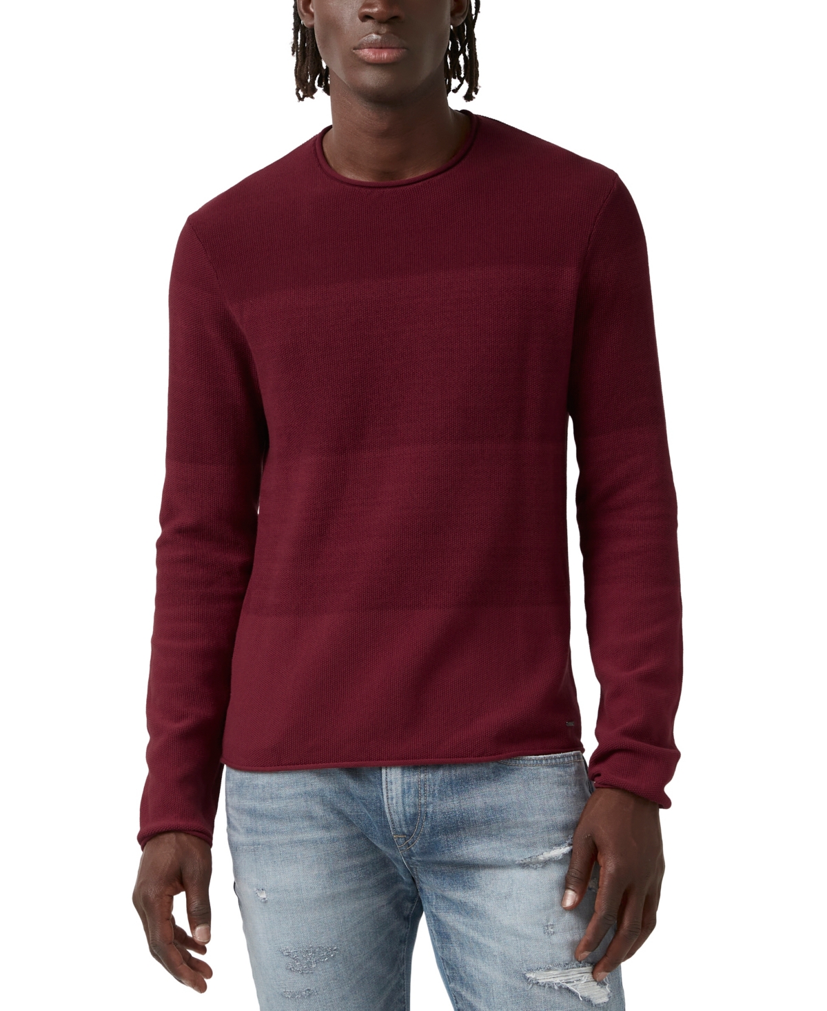 Buffalo David Bitton Men's Wakoni Colorblock Cotton Sweater In Zinfandel