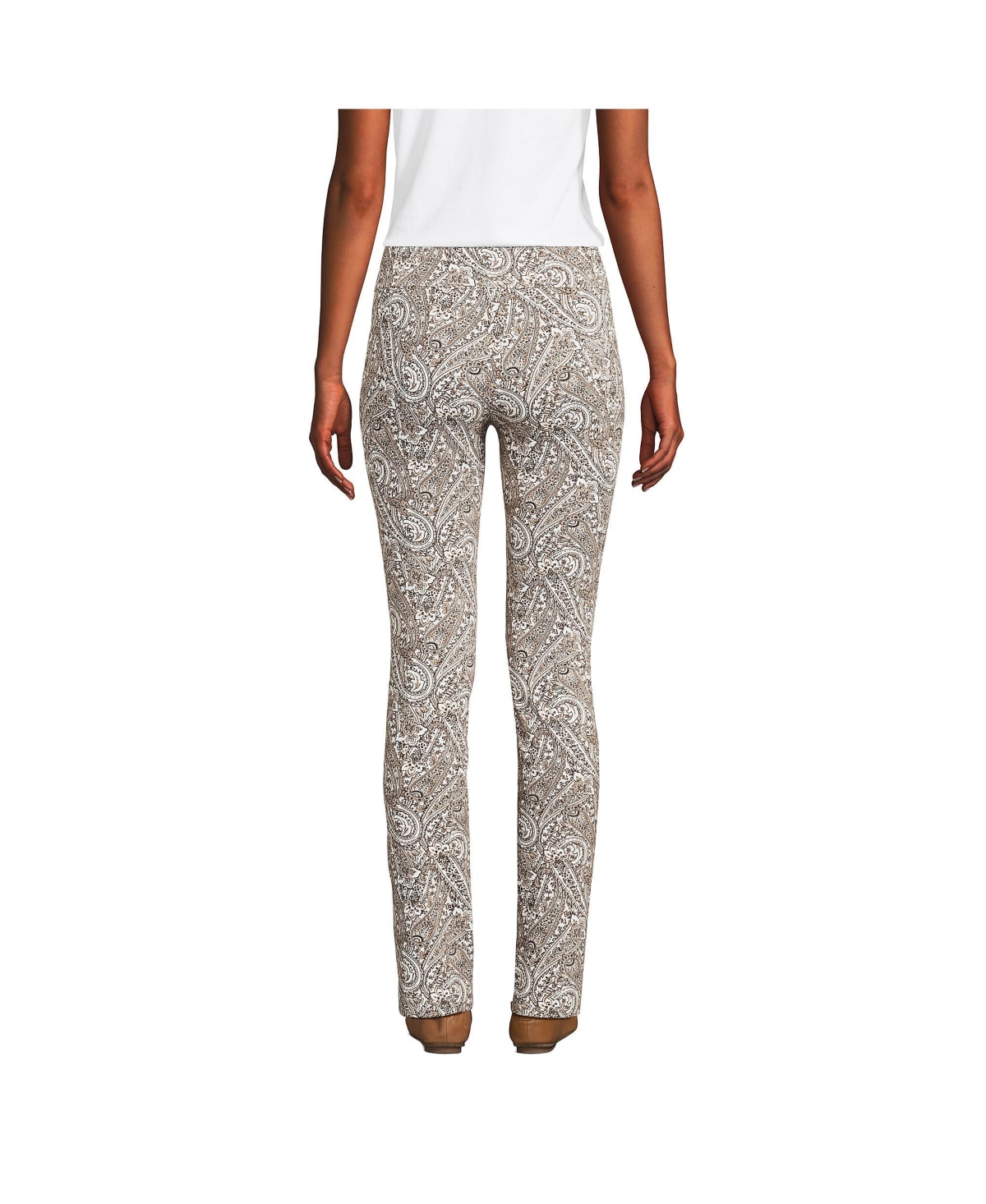 Lands' End Women's Petite Starfish Mid Rise Slim Leg Elastic Waist Pull On Pants