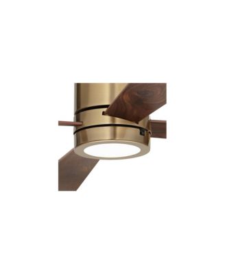 52" Revue Modern Indoor Hugger Ceiling Fan with LED Light Remote Control Bronze Soft Brass Walnut Opal Glass for Living Room Kitchen House