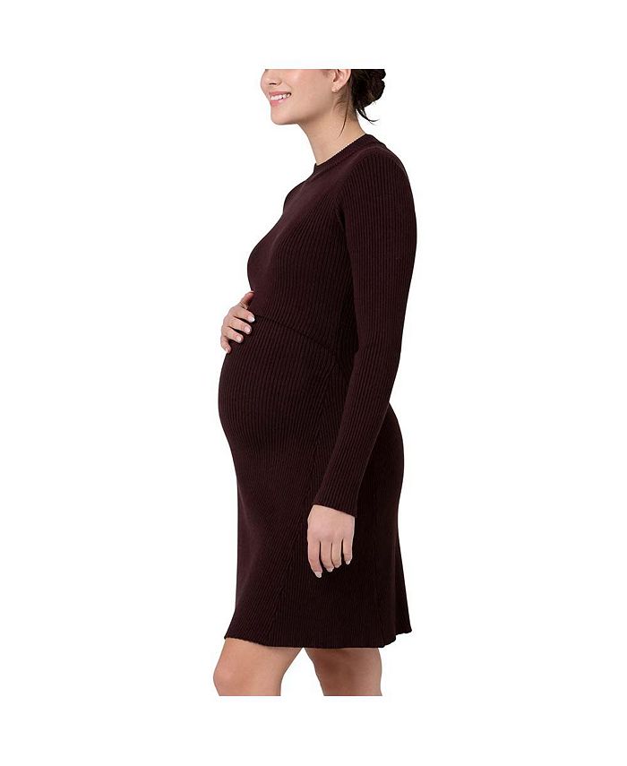 Ripe Maternity Hailey Rib Knit Nursing Dress Chocolate Macy's