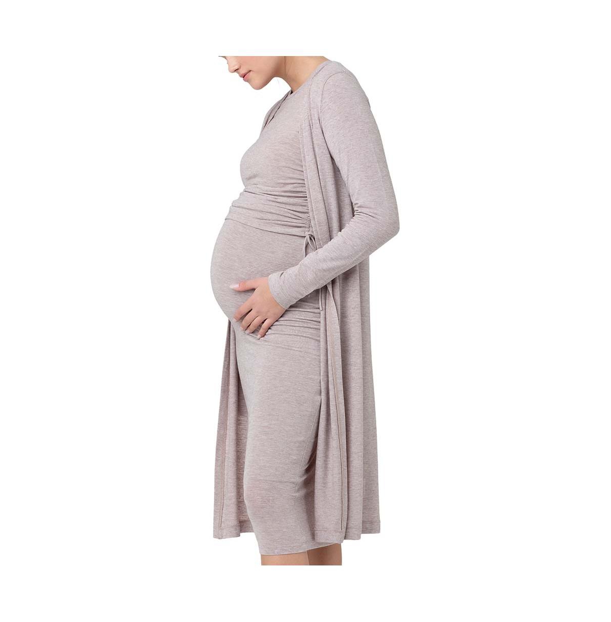 Ripe Maternity Maternity Ripe Nina Nursing Longline Cardigan- Sand