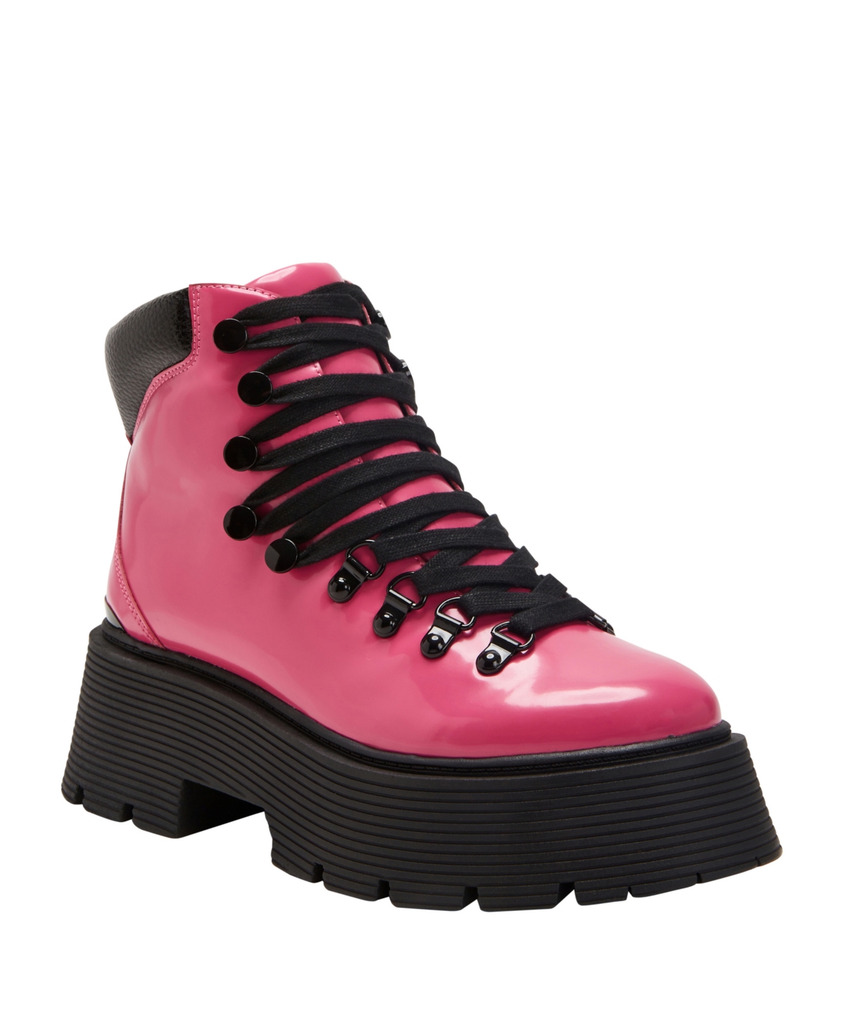 Shop Katy Perry Women's The Jenifer Lug Sole Platform Lace-up Bootie In Luminous Pink,black