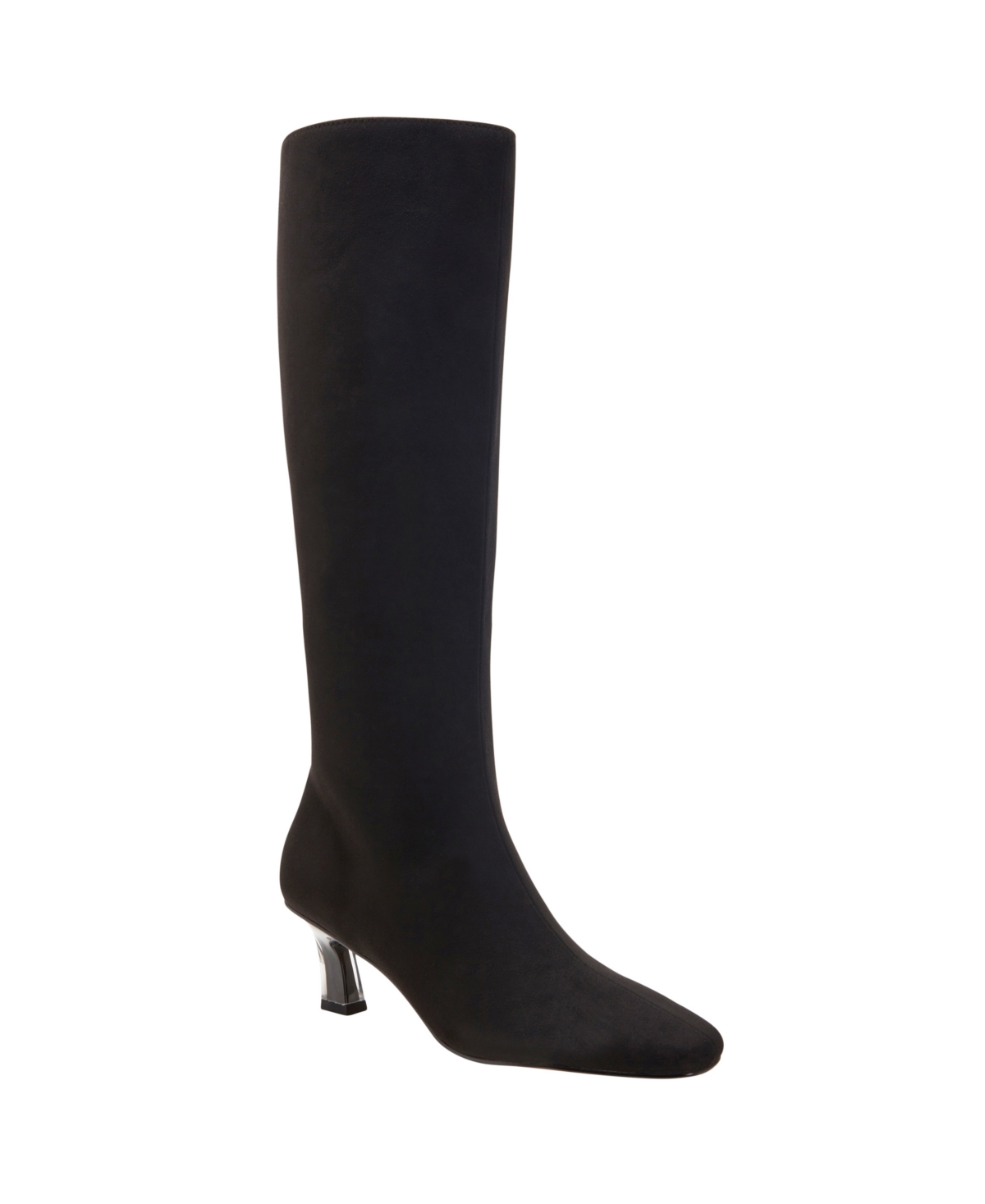 Women's The Zaharrah Square Toe Kitten Heel Regular Calf Boots - Black