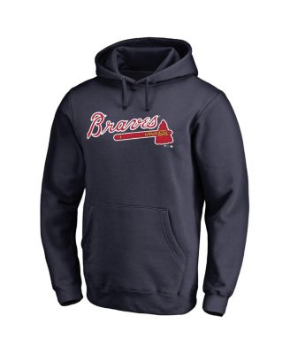 Fanatics Men's Navy Atlanta Braves Official Wordmark Fitted Pullover Hoodie  - Macy's