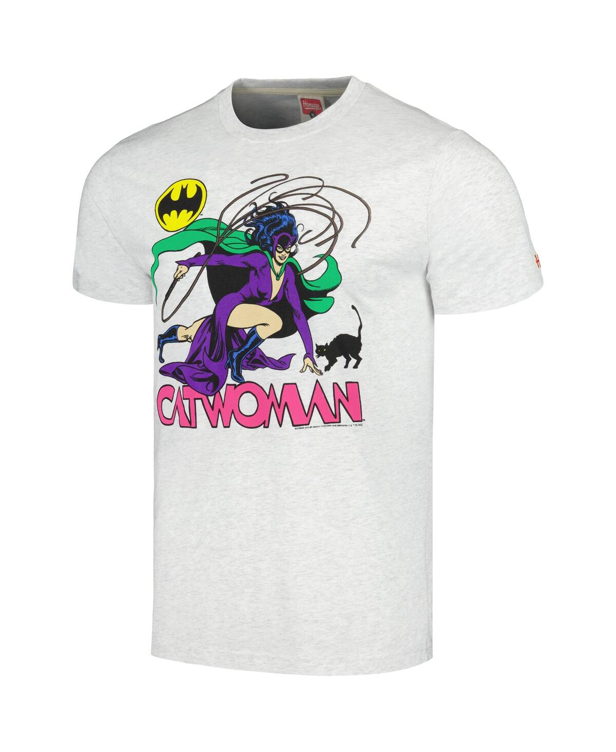Shop Homage Men's  Ash Catwoman Tri-blend T-shirt