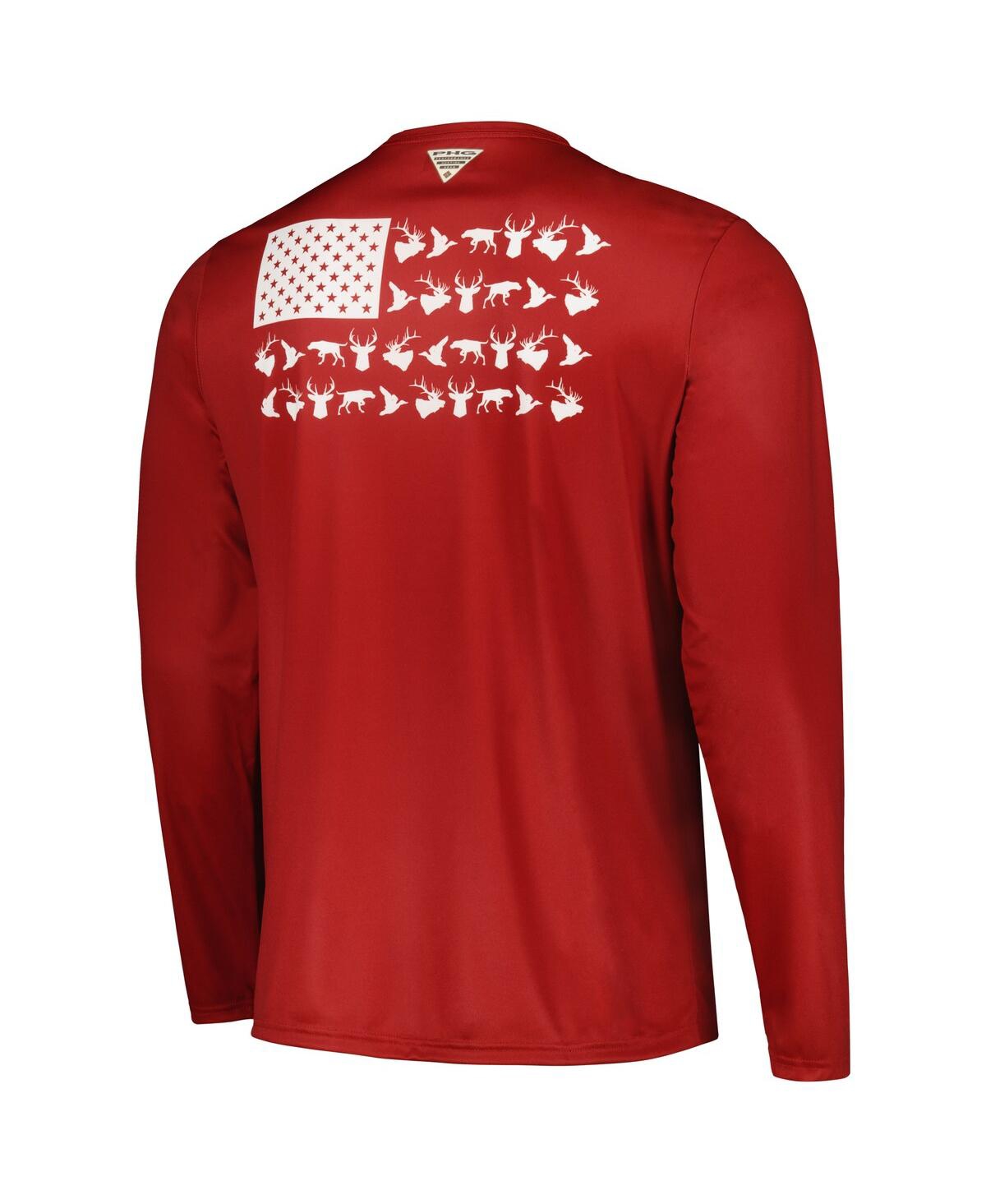 Shop Columbia Men's  Cardinal Arkansas Razorbacks Terminal Shot Omni-shade Omni-wick Long Sleeve T-shirt