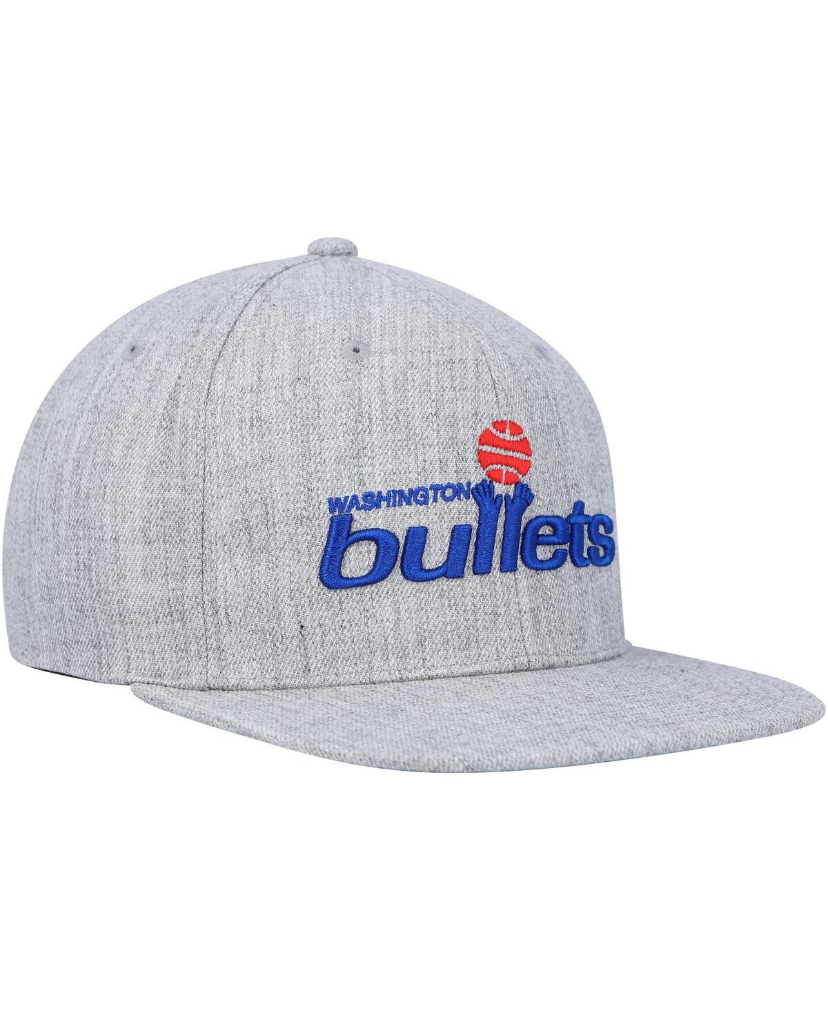Mitchell & Ness Men's  Heather Gray Washington Bullets Hardwood Classics 2.0 Snapback Hat In Heather Gray