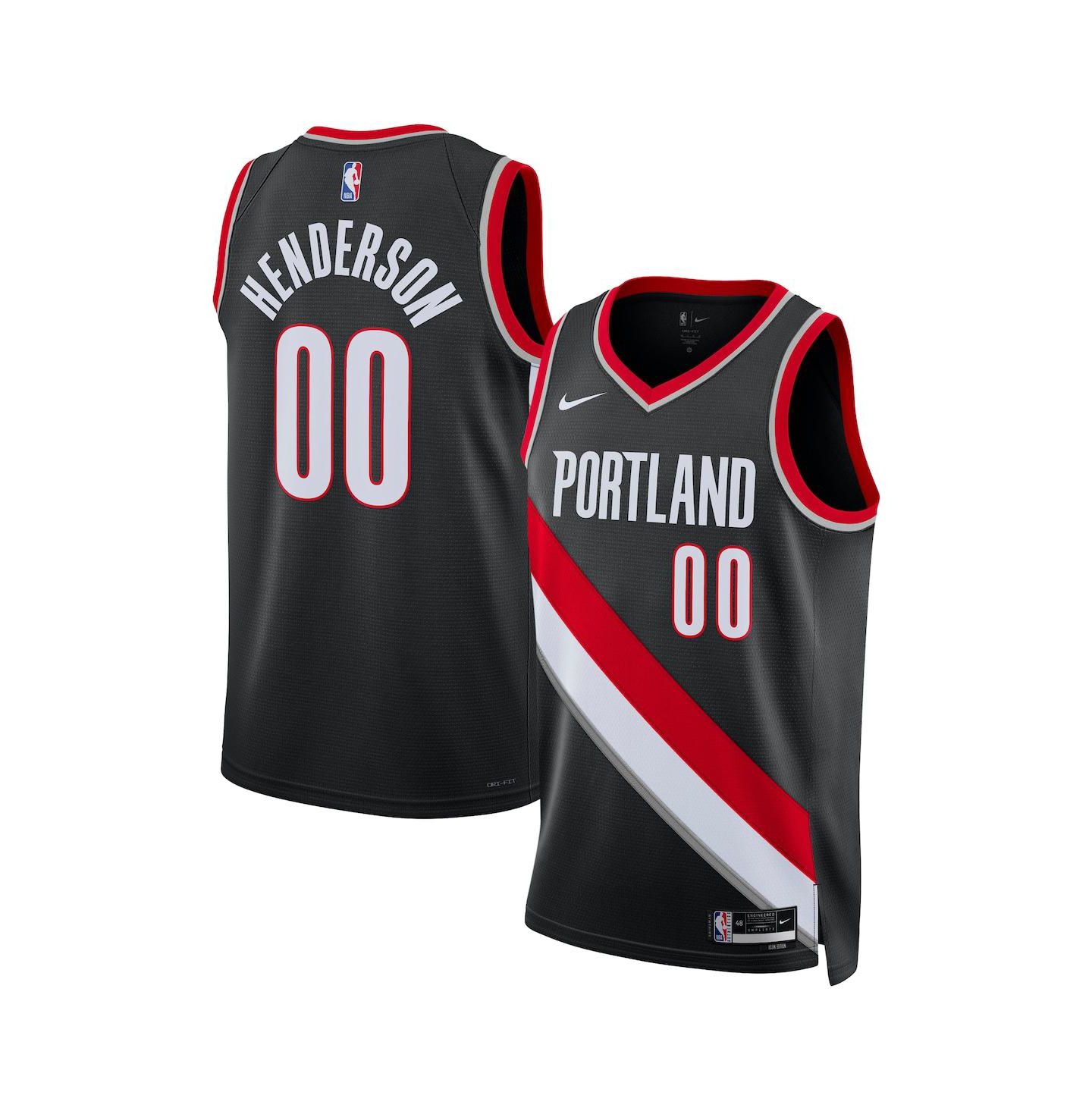 Топы Nike Scoot Henderson Black Portland Trail Blazers 2023 NBA Draft Swingman Jersey - Icon Edition — фото 1