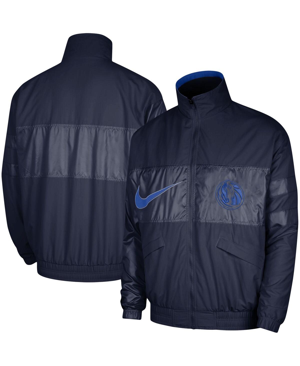 Shop Nike Men's  Navy Dallas Mavericks Courtside Versus Capsule Full-zip Jacket