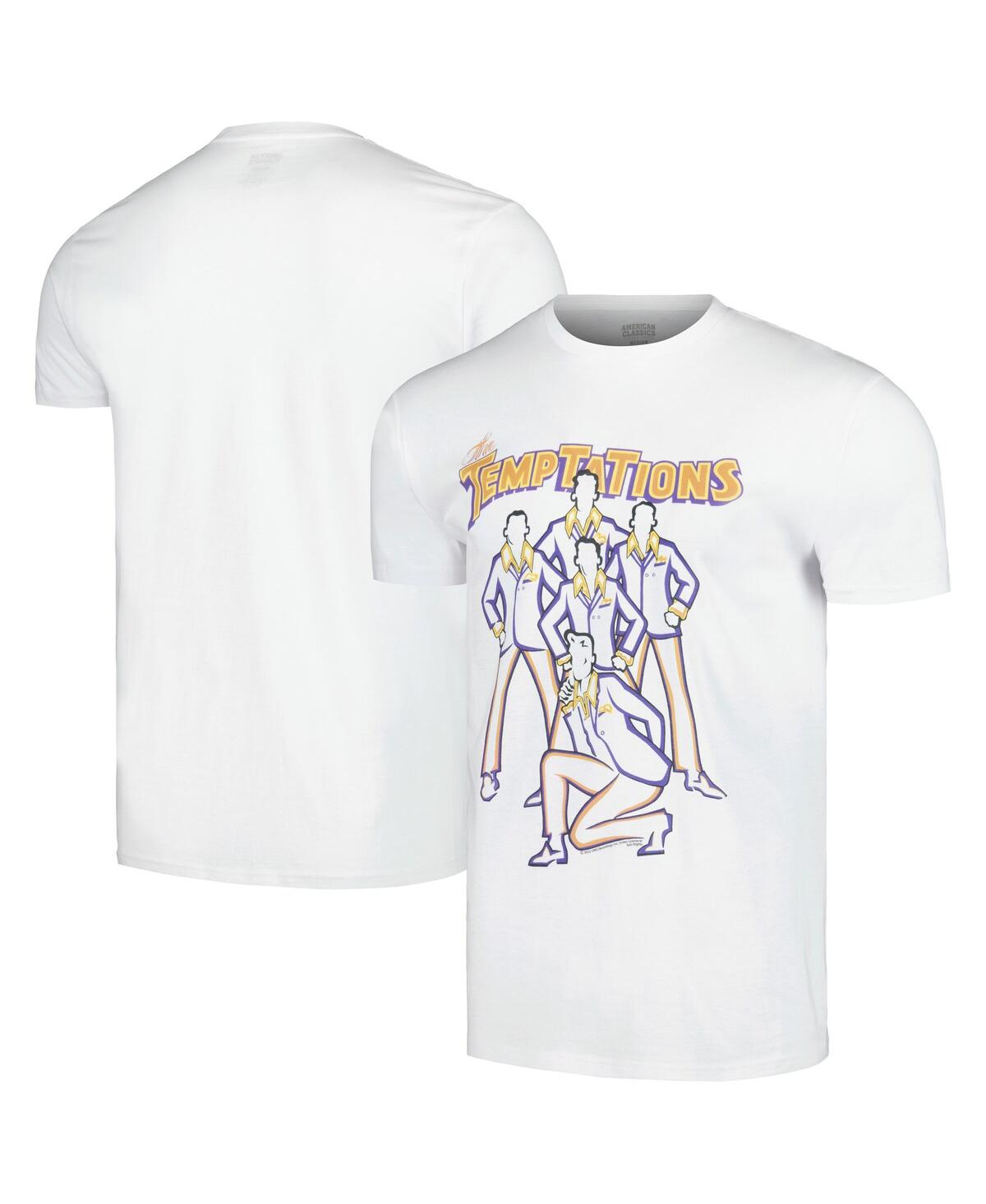 Shop American Classics Men's White The Temptations Line Art T-shirt