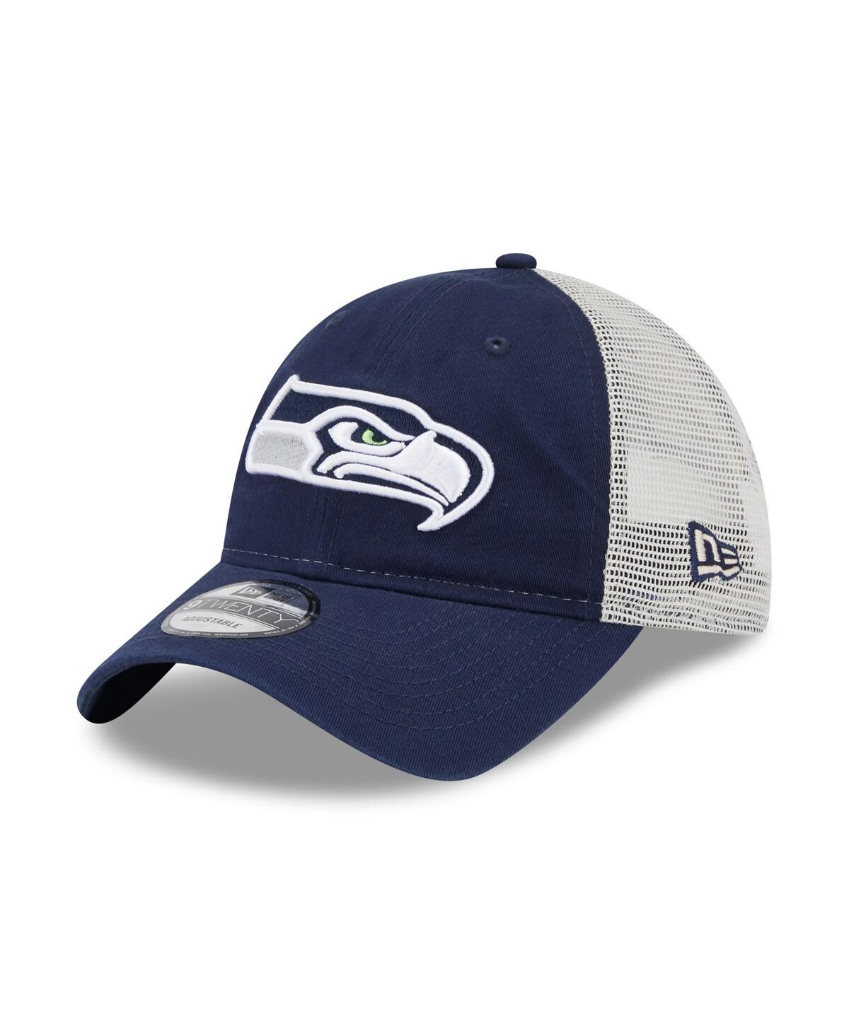 Men's New Era Natural Seattle Seahawks Loyal 9TWENTY Trucker Snapback Hat - Natural