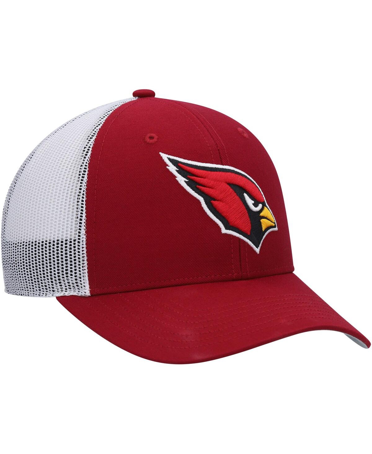 Shop 47 Brand Big Boys And Girls ' Cardinal, White Arizona Cardinals Adjustable Trucker Hat In Cardinal,white