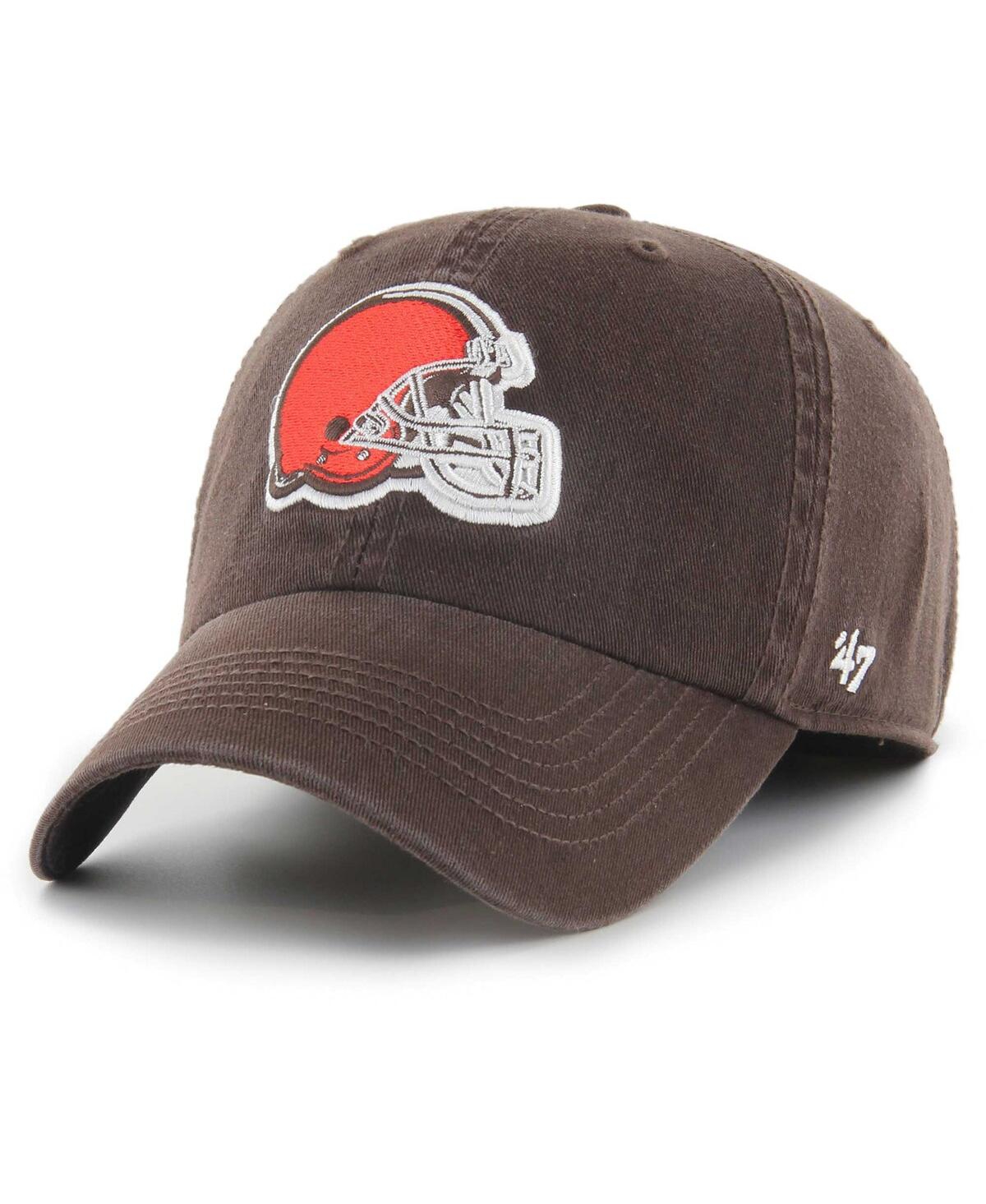 Shop 47 Brand Men's ' Brown Cleveland Browns Franchise Logo Fitted Hat