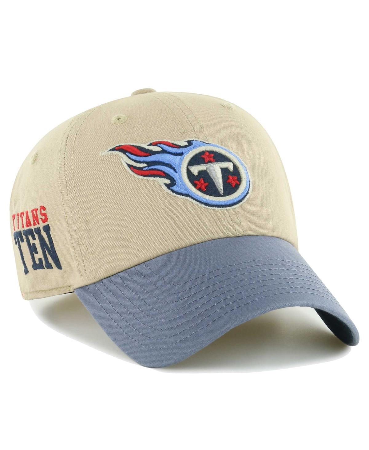 47 Brand Men's ' Khaki, Blue Tennessee Titans Ashford Clean Up Adjustable Hat In Khaki,blue