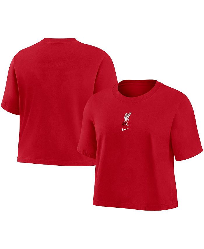 Nike Women's Red Liverpool Crest Cropped Tshirt Macy's