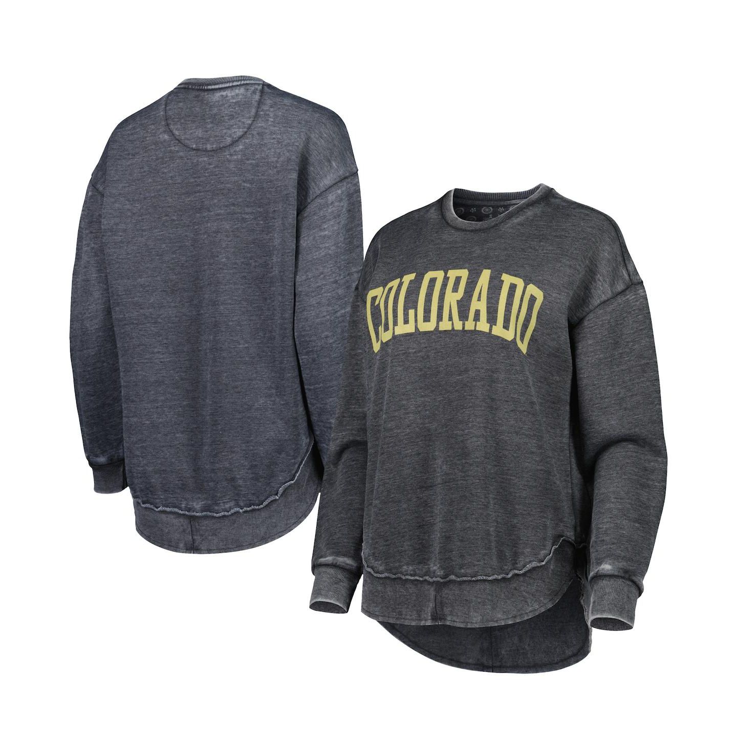 Женская толстовка Pressbox Black Colorado Buffaloes Vintage-Like Wash Pullover — фото 1