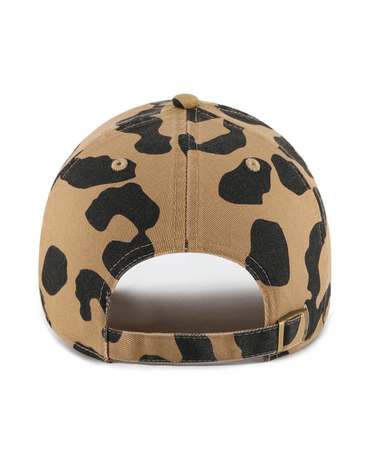 47 Brand Women's ' Michigan State Spartans Rosette Leopard Clean Up Adjustable Hat In Brown